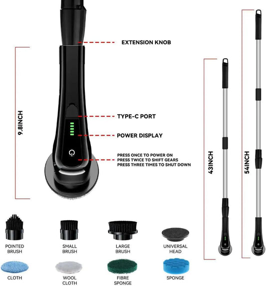Cepillo Eléctrico de Limpieza 7 en 1
